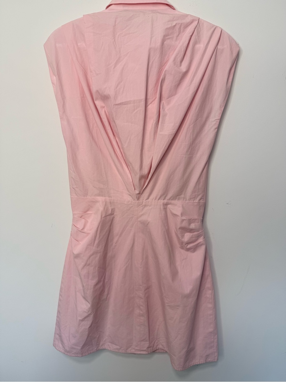 ZARA POPLIN DRESS WITH GATHERED DETAIL PINK 100% COTTON SIZE small - Picture 8 of 16